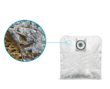 Dirt inside a vacuum bag