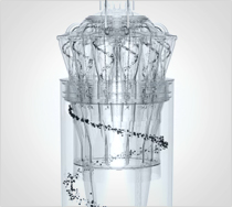 The movement of captured microscopic particles inside a Dyson